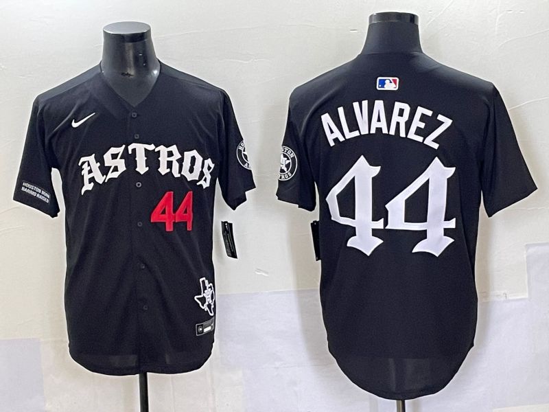 Men 2025 Houston Astros #44 Alvarez Black Seven generations Joint Name Nike MLB Jersey style 3
